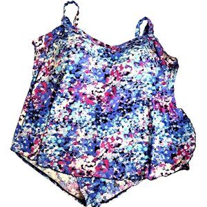 Delta Burke Women's 34W Multicolor One-Piece Swimsuit Adjustable Straps